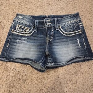 Stylish Blue Denim Women's Shorts